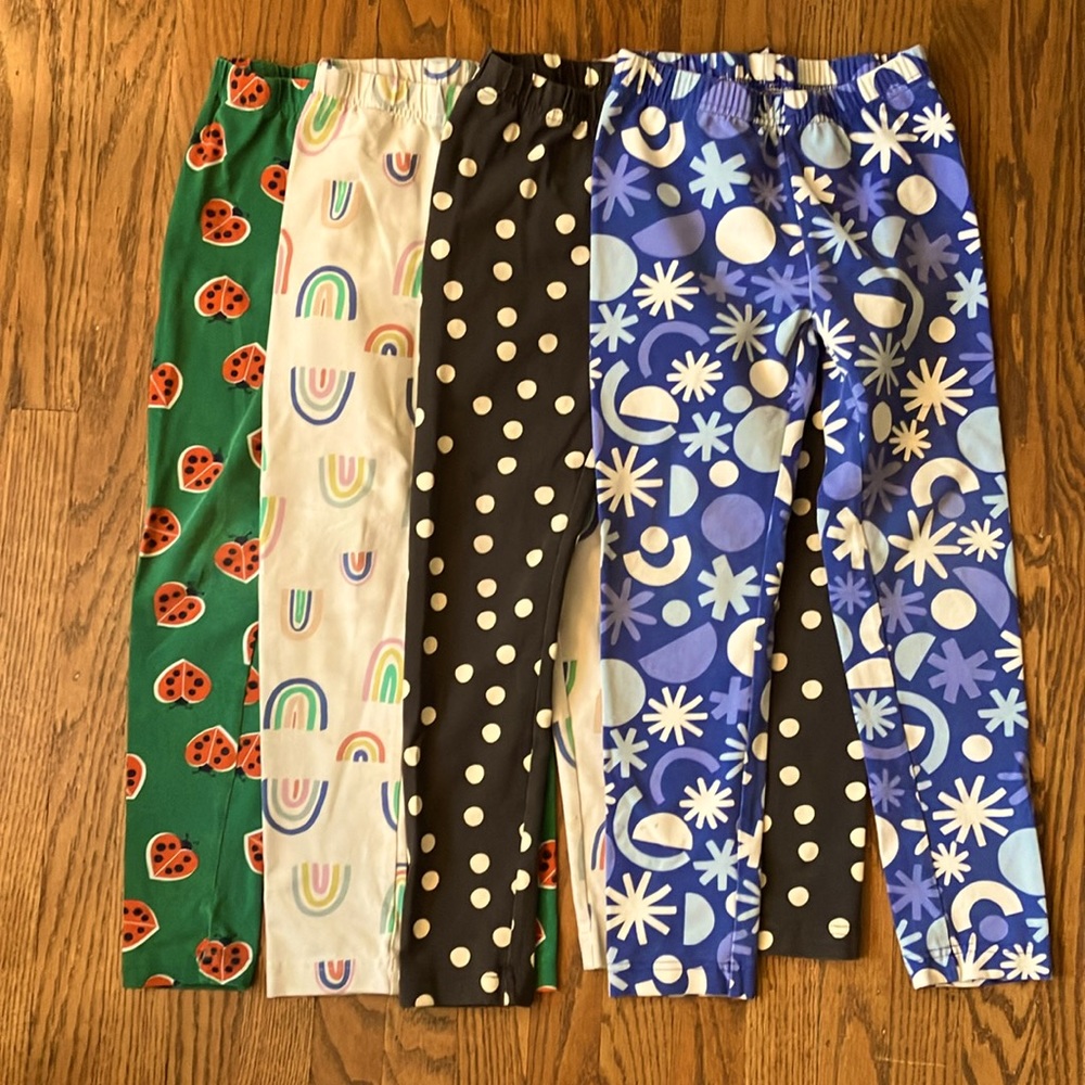 Hanna Andersson leggings, set of 4, size 6-7
